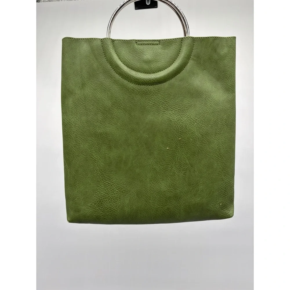 VNTG green Leather Purse, Ring Handle Antonella Ferrante Style